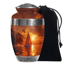 Artistic Ship Burial Urn for Human Ashes Adult Women  Men, 10 Inch 