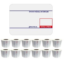C S LST-8010 Printing Scale Label, 58 x 40 mm, UPC, 12 Rolls Per Case, C 2
