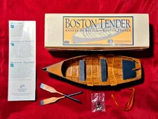 Authentic Models BOSTON TENDER Handmade Wooden Row Boat 11.5" With Oars - NEW