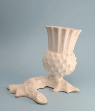 Antique  Scottish Thistle Vase White  Bone China Small 4in In Height