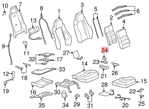 Chevrolet Corvette 2005-2013 Front Right Seat control switch