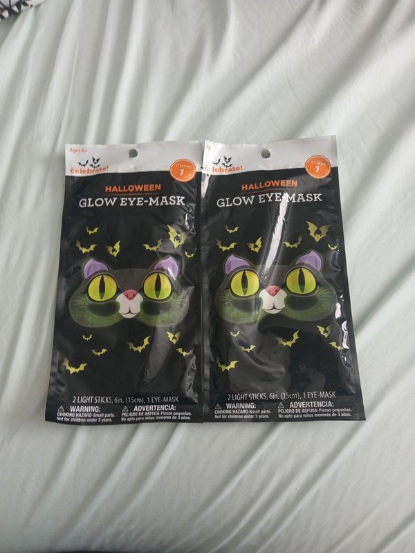 Halloween Celebrate Brand 2 Cat Shaped Glow  Stick Mask