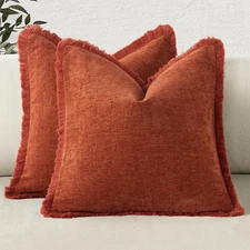 MIULEE Decorative Boho 18" x (Pack of 2), Burnt Orange 