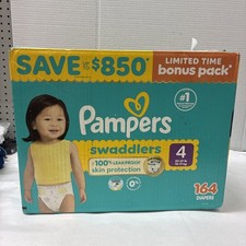 Pampers Swaddlers Diapers, Size 4 22-37 Pounds , 160 Count