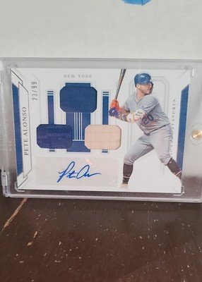 2019 National Treasures Game Gear Signatures Trios Pete Alonso #GGS-PA /99