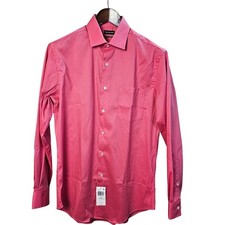 Van Heusen Mens Everyday Defense Fitted Stretch Dress Shirt Rouge Pink 15-15.5 M