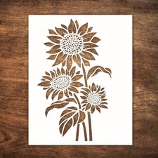 Sunflower Stencil 6x9 Inches - Reusable Sun Flower Stencils for Painting on...