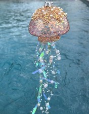 Jellyfish - Orange -Ornament -Coastal Decor