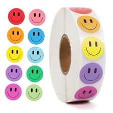 2000PCS Happy Face Stickers, 1 Inch, 10 Colors, Stickers for Colorful Stickers