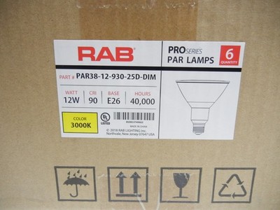 RAB Par38-930-25D-Dim CASE of 6 Bulbs Par lamps ProSeries