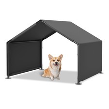 4x4x3 FT Outdoor Dog Shade Shelter Waterproof Sun Protection for Pets Gray