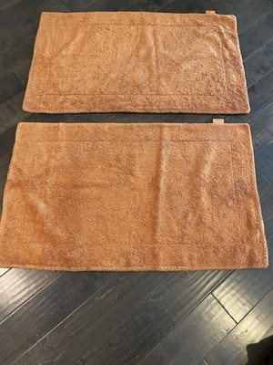 2 ABYSS HABIDECOR Double BATH Mat RUGS Gold? Burnt Orange 23'' x 39''