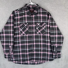 Dixxon Flannel Shirt Mens 3X Pink Black Keep A Breast I Love Boobies Button Work