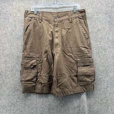 Vintage Levi's Cargo Shorts Mens 33 Brown Baggy Utility Relaxed Fit Cotton Y2K