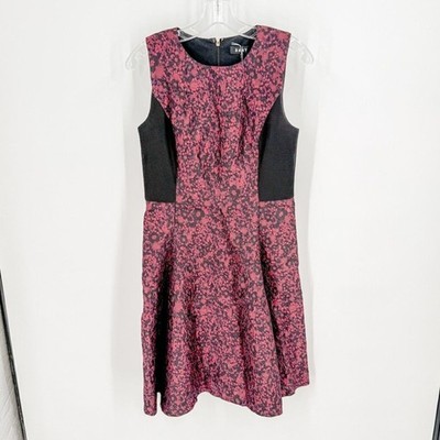 dkny floral midi dress DKNY Floral Print Midi Dress with Black Panels