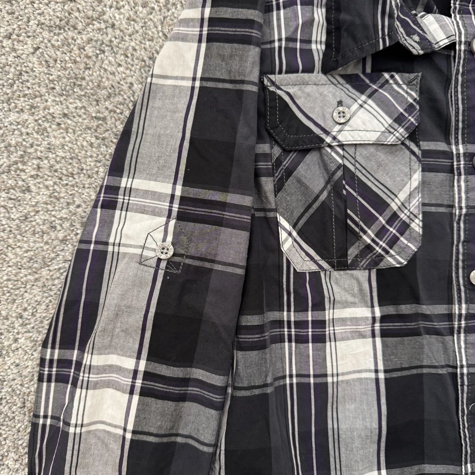 Helix Shirt Mens Large Plaid Long Sleeve Western Graphic Pocket Casual - Image 4 of 4