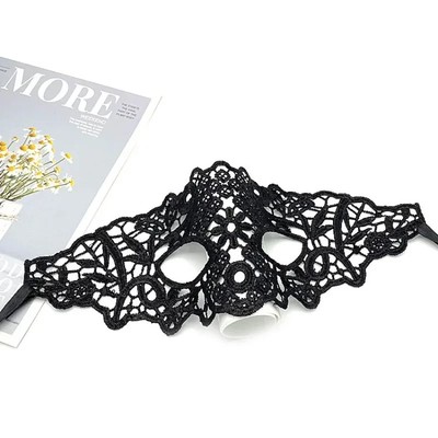 Schwarze Damen Maske Spitze Halbe Gesicht Party Jahrezeit Kostüm