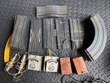 Vtg Big Lot Aurora Model Motoring Slot Car 22 Track, 2 Controllers, Transformer+