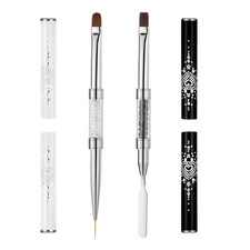 2 Pcs Hard Gel Brushes, Double Ended French Tip Brush, Professional Builder Gel