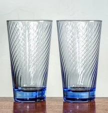 Libby Cobalt Blue SWIRL/SPIRALHighball/Iced Tea & Juice/Coctail Tumblers *Choose