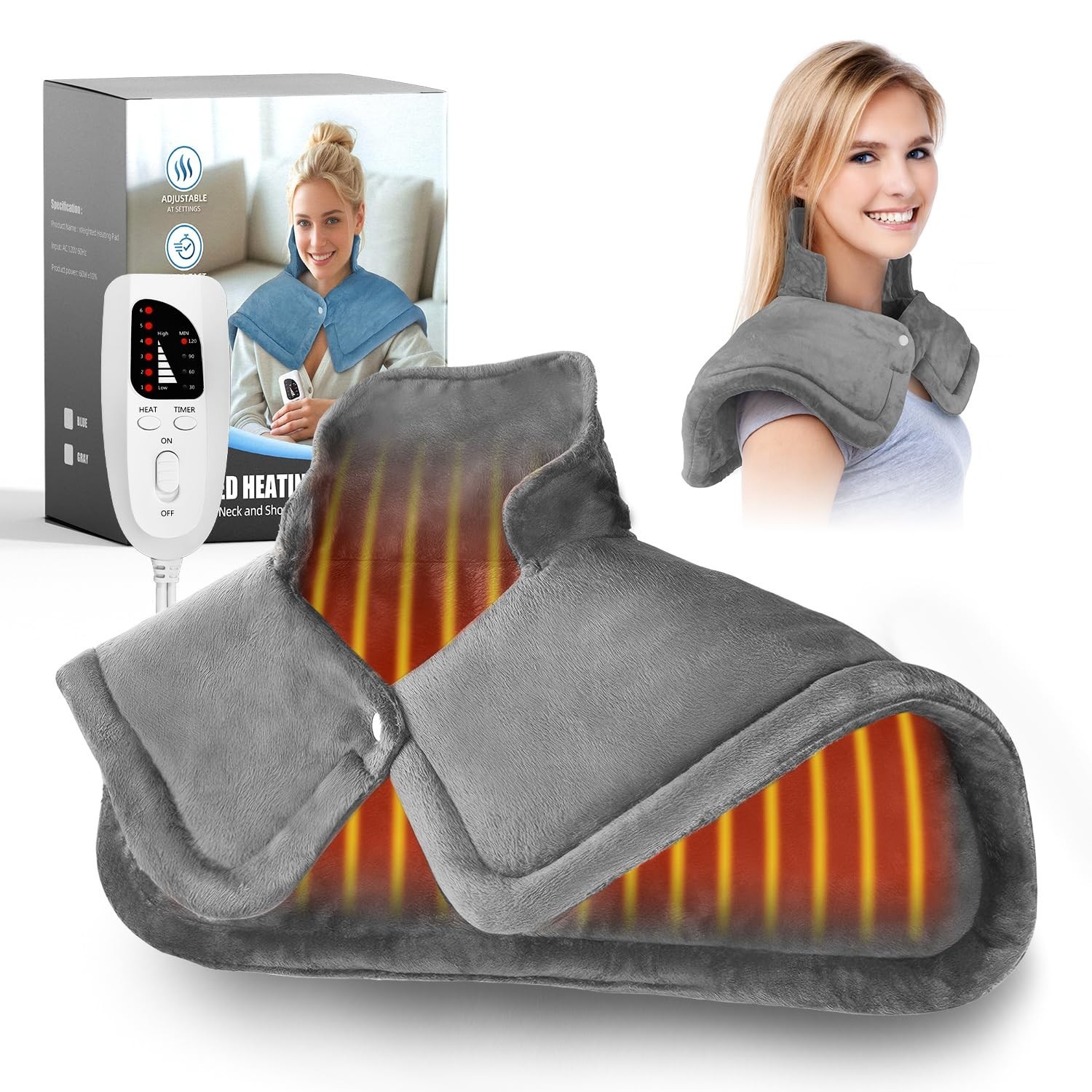 For Neck And Shoulders, 2lb Weighted Electric Neck Heating P