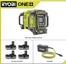 RYOBI  1800-Watt Power Station Battery Inverter Push Button Battery