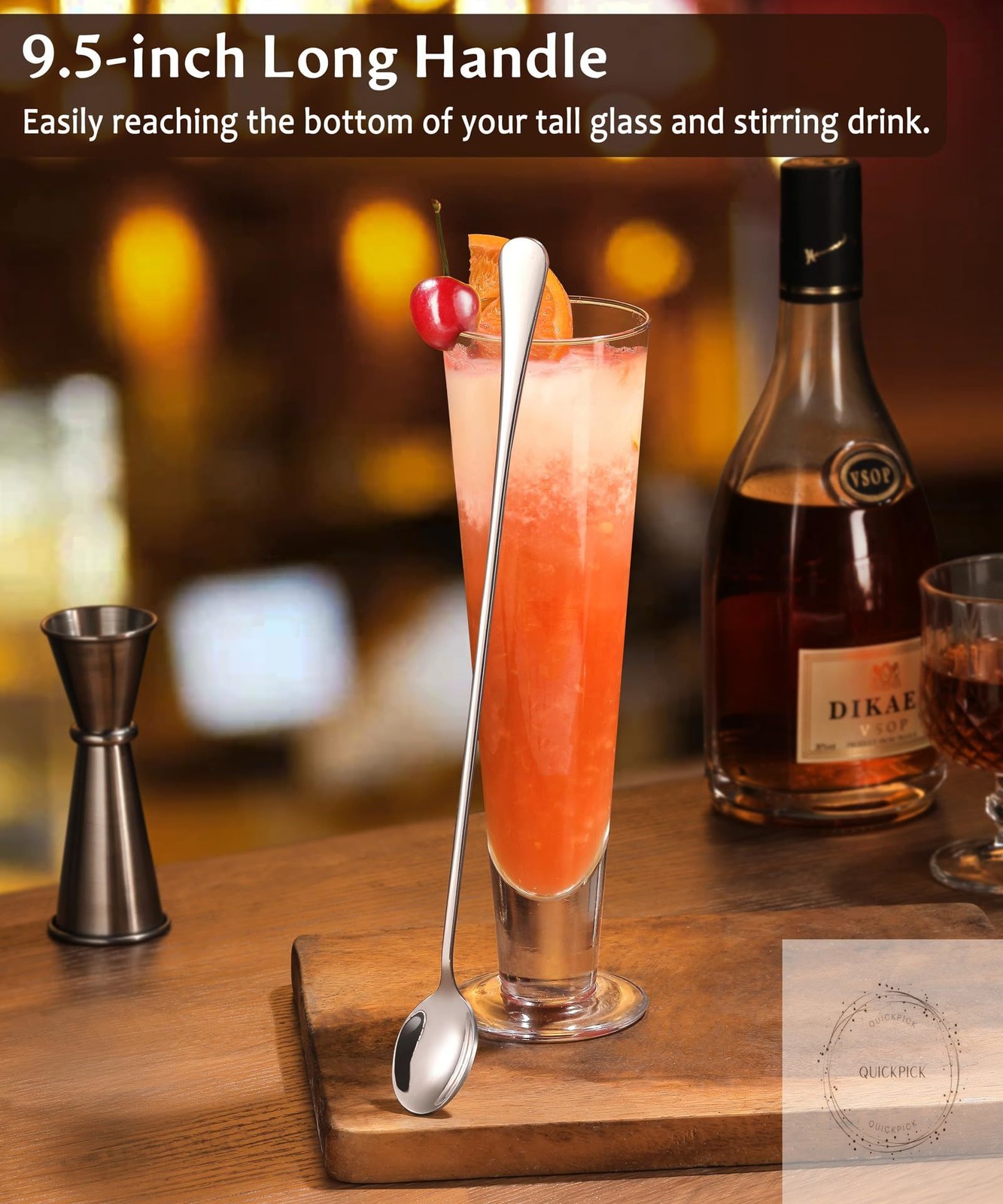 9.5-Inch Long Handle Spoon, Ice Tea Spoons, Ice Cream Spoon, Long Coffee Spoons