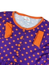 Hanna Andersson Dress Girls 150 Long Sleeve polka dot purple orange ruffles