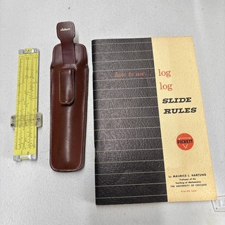 Vintage Pickett Slide Rule N600 ES With Case And How To Use Vintage Book