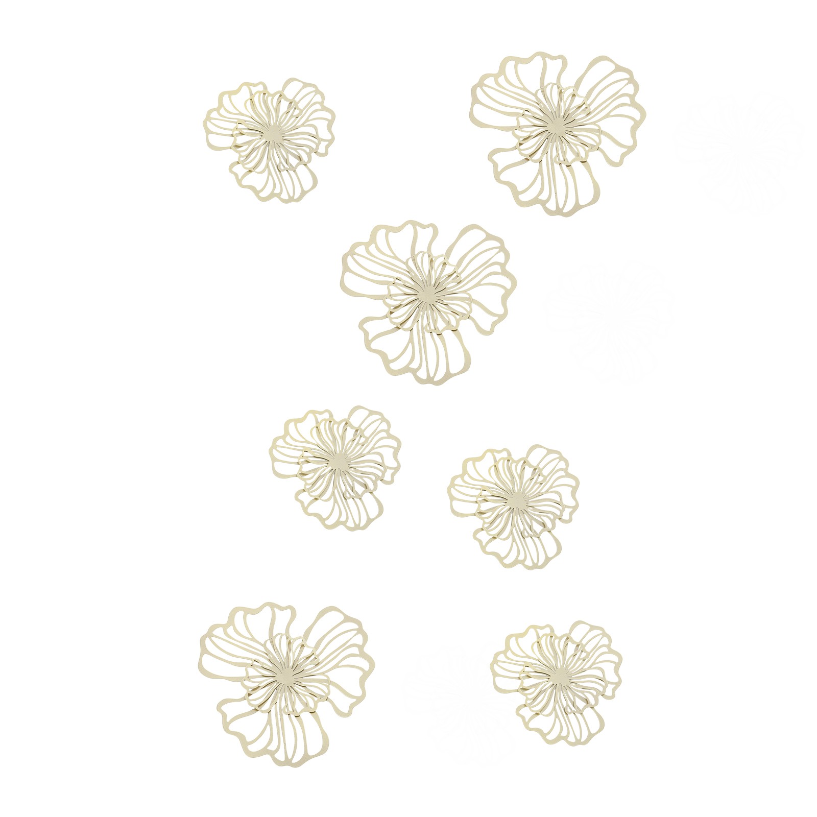 7-Piece Flower Metal Wall Art Decor Metal Wall Hanging for Living Room Bedroom