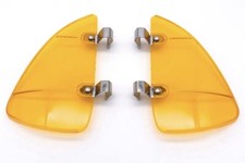 Vent Wing Window Air Breeze Deflectors - Amber Plastic Pair Vintage Style Car