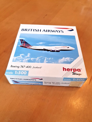 Herpa Wings 1:500 Flugzeug 502603 Boeing 747-400 BRITISH AIRWAYS Scotland OVP