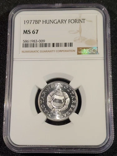 1977 BP HUNGARY 1 Forint MAGYAR NÉPKÖZTÁRSASÁG NGC MS 67