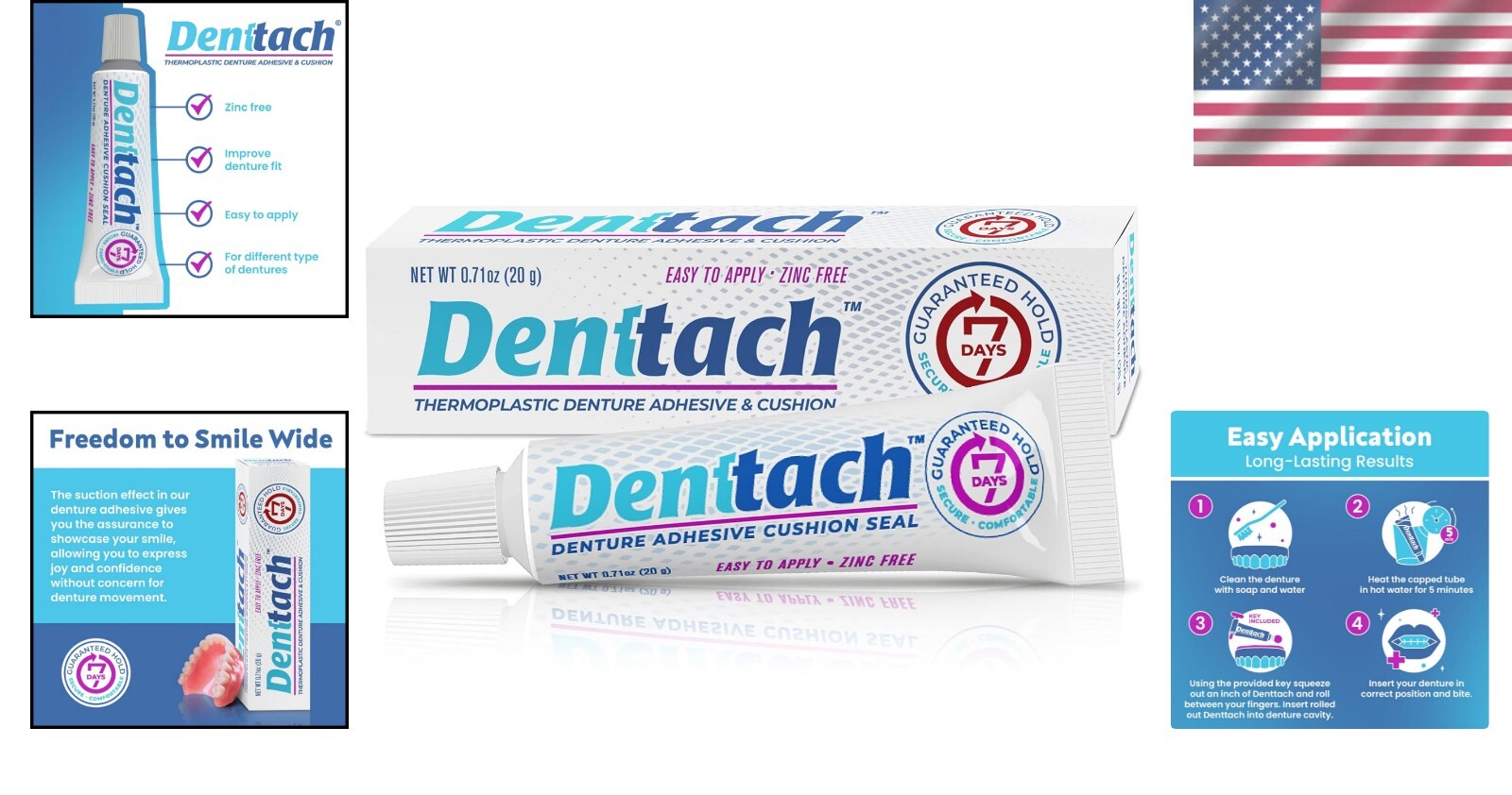 Long-Lasting Glue-Free Denture Grip with Comfortable Cushion - Premium Quality