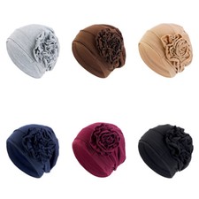 Women Flower Soft Hijab Turban Hat Muslim Islamic Beanies Bonnet Wrap Chemo Cap