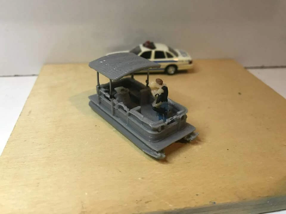 Ho 1 87 Scale Pontoon Boat Lake River Boat eBay
