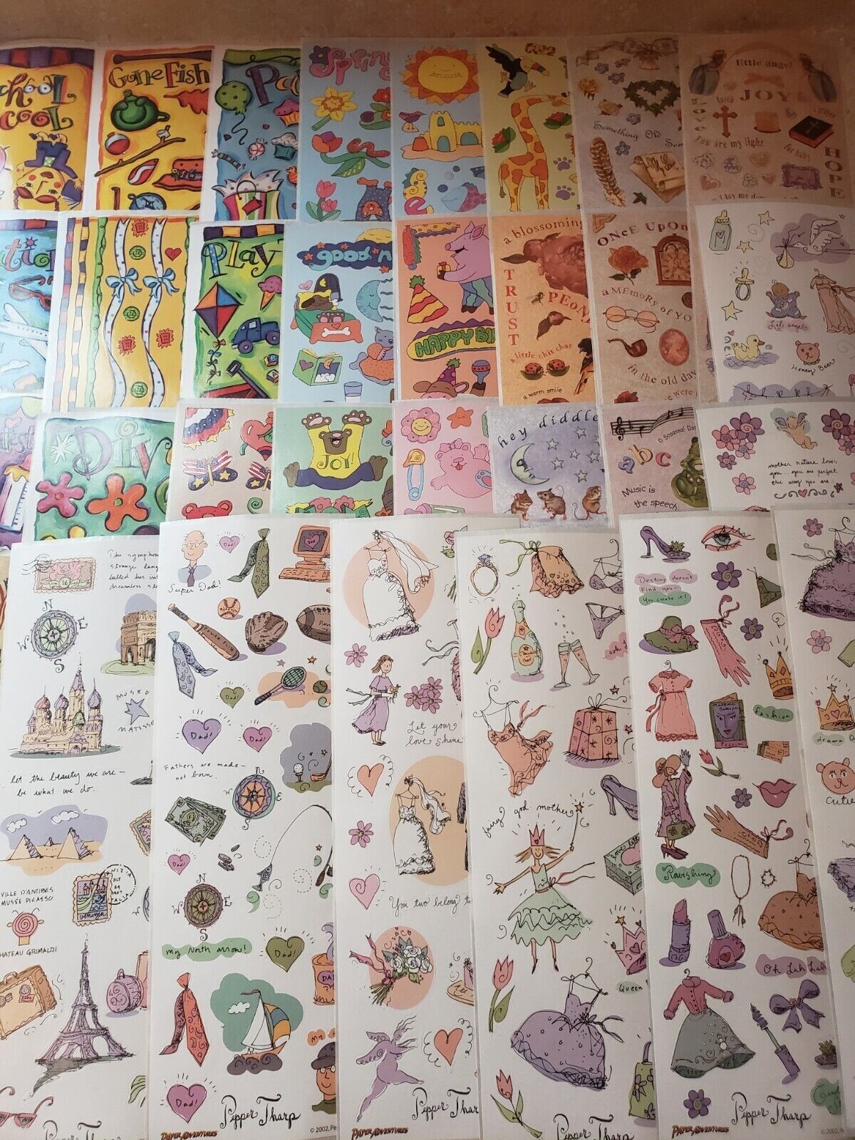 Lot of 31 Sheets of Vintage Paper Adventures Scrapbook Stickers
