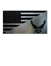 USA FLAG UNITED STATES AIR FORCE USAF TACTICAL METALLIC CHROME VINYL DECAL