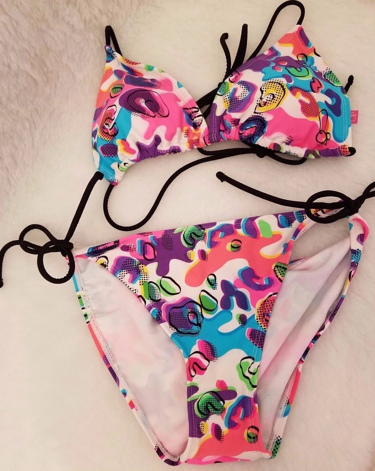 Bikini Op Junior Mujer Tanga Talla Mediana 7/9 Verde Azul Rosa Negro Púrpura Foto 3 de 4