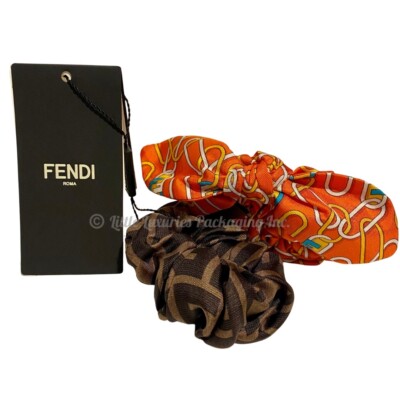 Fendi Set of 2 Zucca Scrunchie Silk Shoulder Bag Fendi 2000s Rare Zucca Scrunchie main image 2
