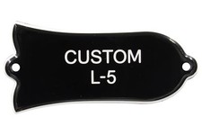 Engraved "CUSTOM L-5" Truss Rod Cover for Gibson Guitars 2ply B/W