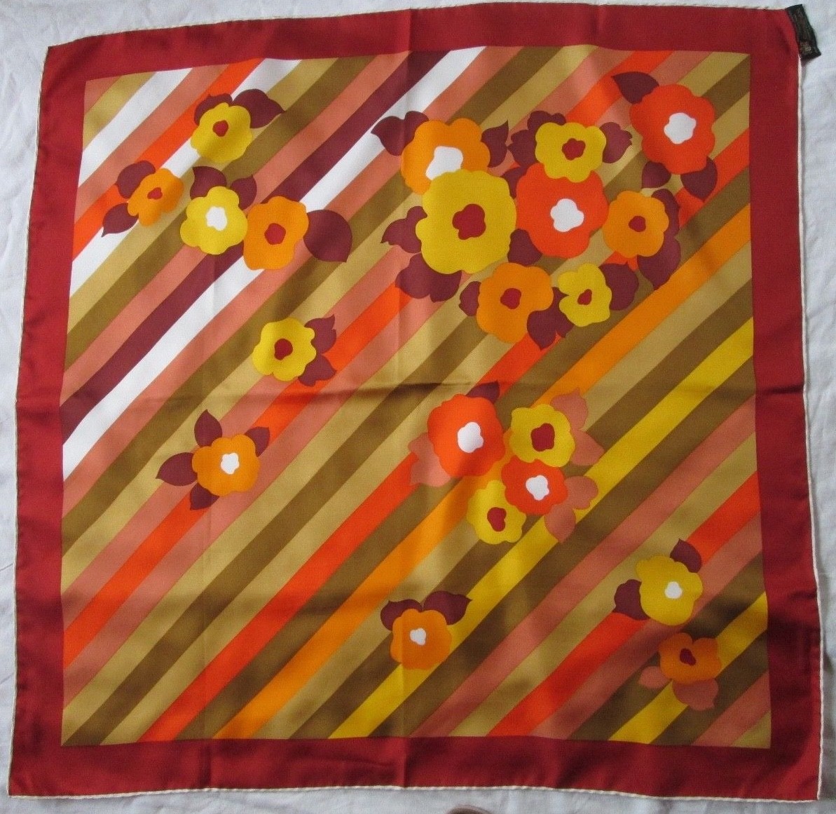 Foulard En Soie 100% Vintage TBEG - Style Mousseline Multicolore - Occasion