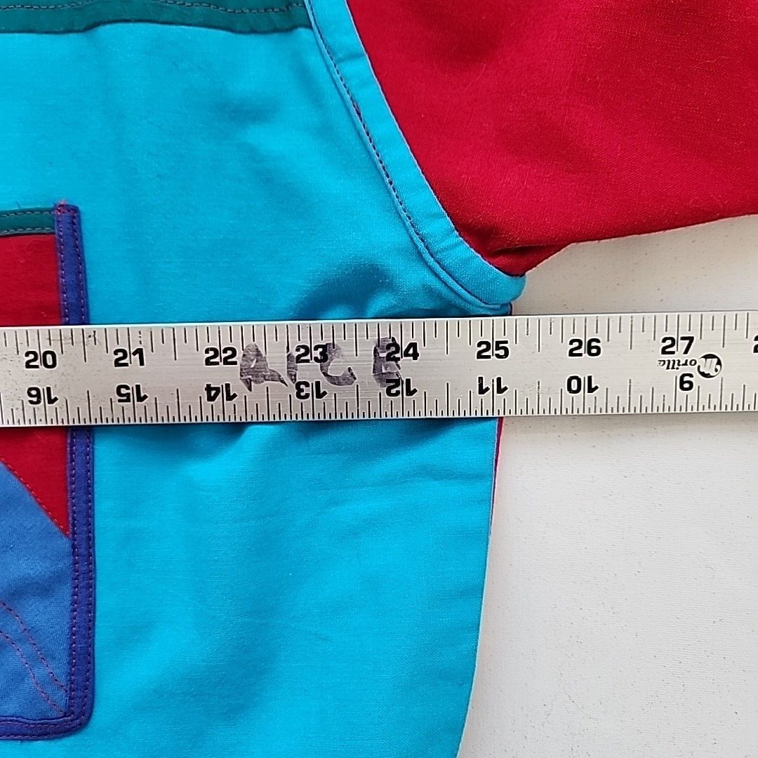 1990s Colorful Jacket Patchwork Convertible to To… - image 11