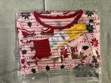 New Carter's Christmas Pink Fair Isle Print Pajamas 6 7 8 10 12 14