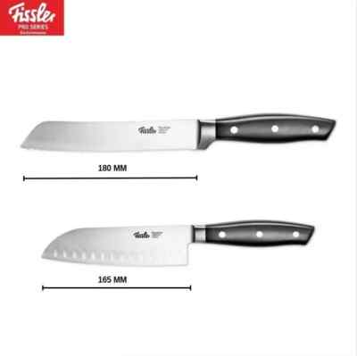 Fissler Profi Küchenmesser-set 2tlg. - Santoku Messer 16,5cm + Brotmesser 18cm