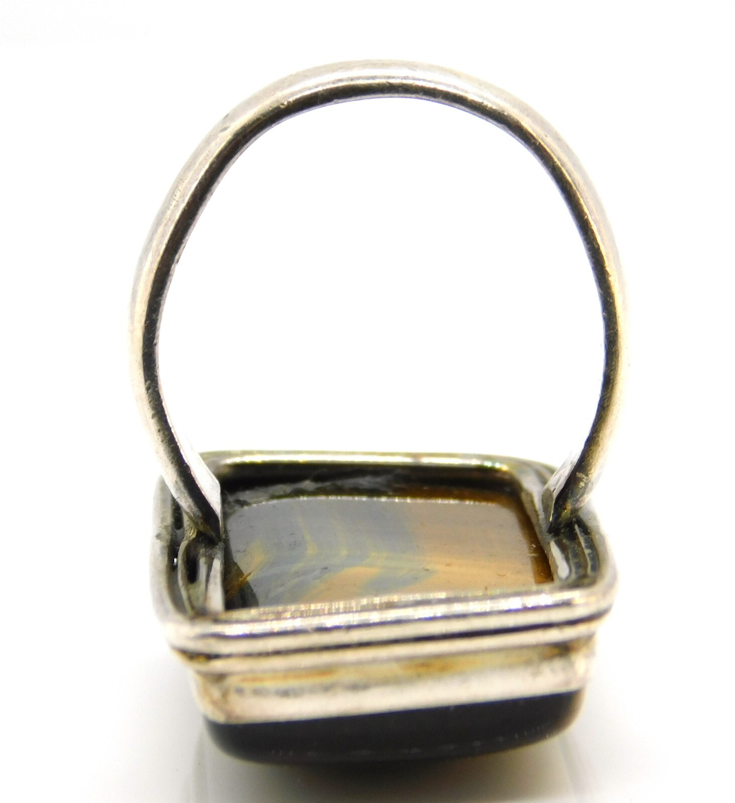 925 Sterling Silver Long Rectangular Tiger's Eye … - image 5