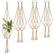 6 Pcs Macrame Plant Hanger with Tassel, 80 cm & 90 cm & 100 cm Woven Rope Wall 
