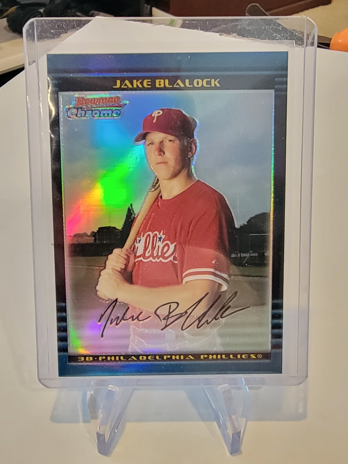2002 Bowman Chrome Draft # BDP REFRACTOR RC /300 Jake Blalock Phillies