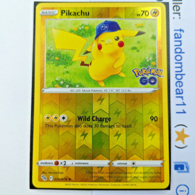 Pikachu REVERSE HOLO RARE 028/078 Sword & Shield Pokemon GO 2022 Pokemon TCG | eBay Pikachu REVERSE HOLO RARE 028/078 Sword & Shield Pokemon GO 2022 Pokemon TCG | eBay