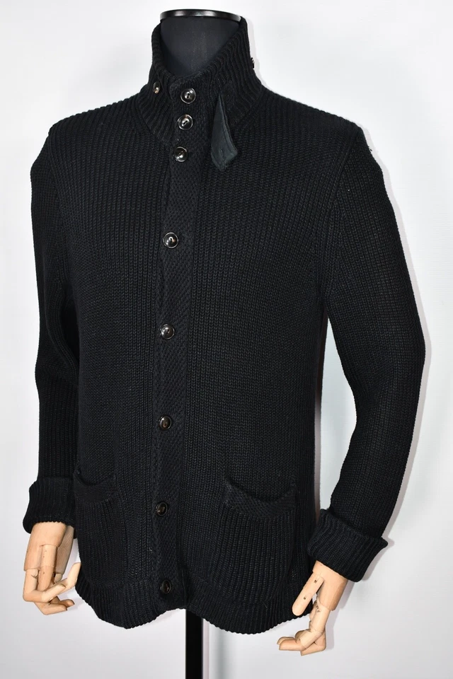 Jaqueta suéter cardigã masculina Polo Ralph Lauren linho/algodão malha tamanho M - Imagem 3 de 4